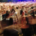 Crowd on a concert. Belgrade. Music Festival. August 2012.